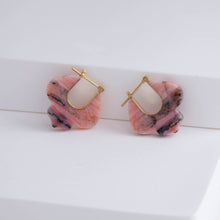 Load image into Gallery viewer, Crest pink opal lily earrings B – limited edition
