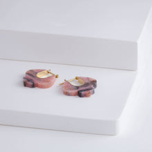 Load image into Gallery viewer, Crest pink opal lily earrings B – limited edition