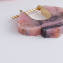 Load image into Gallery viewer, Crest pink opal lily earrings B – limited edition
