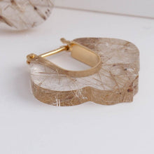 Load image into Gallery viewer, Crest rutilated quartz Lily earrings
