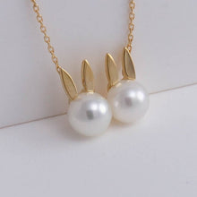 Load image into Gallery viewer, Bunny double pearl necklace