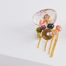 Load image into Gallery viewer, Fairy lepidocrocite in quartz and tourmaline earrings with chains - Kolekto