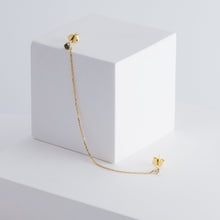 Load image into Gallery viewer, Double stud earring with black and white diamond - Kolekto