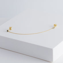 Load image into Gallery viewer, Double stud earring with black and white diamond - Kolekto