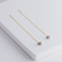 Load image into Gallery viewer, Baby Akoya pearl single pearl diamond drop earrings - Kolekto