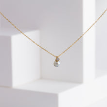 Load image into Gallery viewer, Baby Akoya pearl single pearl diamond necklace