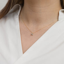 Load image into Gallery viewer, Baby Akoya pearl single pearl diamond necklace
