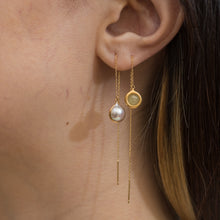 Load image into Gallery viewer, One-of-a-kind Akoya pearl sapphire drop earrings - Kolekto