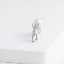 Load image into Gallery viewer, Bunny through earring (rhodium plated silver)
