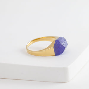 Mini rock crystal tanzanite ring