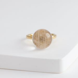 Gyoku rutilated quartz ring