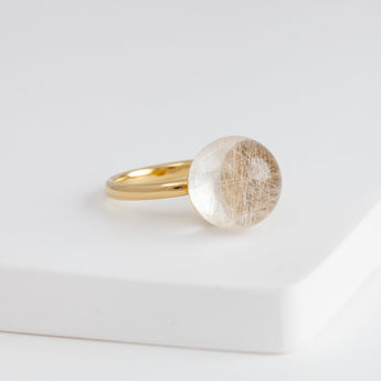 Gyoku rutilated quartz ring