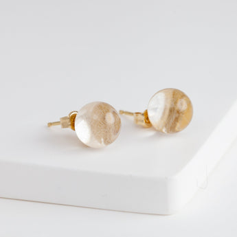 Gyoku rutilated quartz earrings