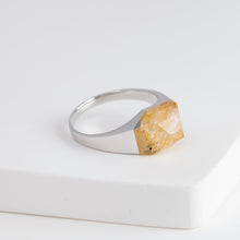 Load image into Gallery viewer, [Limited Edition] Mini rock crystal goethite and pyrite in quartz ring - silver
