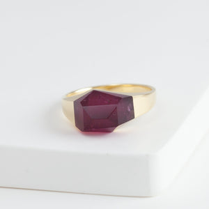 [Limited Edition] Mini rock crystal red tourmaline ring