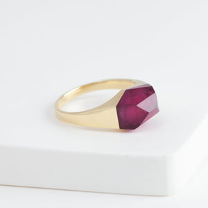 [Limited Edition] Mini rock crystal red tourmaline ring