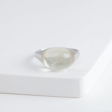Load image into Gallery viewer, Mini rock round silver rutilated quartz ring - silver
