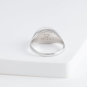 Mini rock round silver rutilated quartz ring - silver