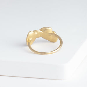 Gold petal four petal ring