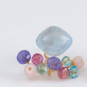 Fairy aquamarine and mixed stones earrings