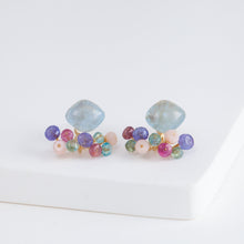 Load image into Gallery viewer, Fairy aquamarine and mixed stones earrings
