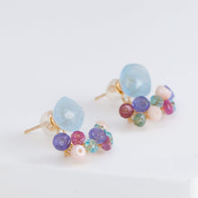 Load image into Gallery viewer, Fairy aquamarine and mixed stones earrings
