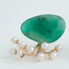 Load image into Gallery viewer, Fairy large emerald and pearl earrings
