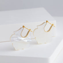 Load image into Gallery viewer, Crest mother of pearl Lotus earrings
