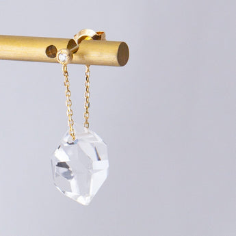 Herkimer quartz chain earrings