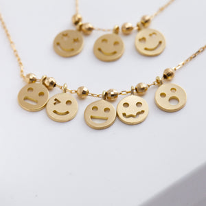 Smiley paper clip chain necklace