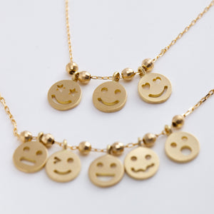 Smiley paper clip chain necklace