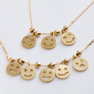 Three smiley necklace
