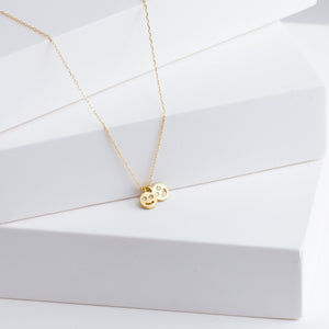 Two smiley diamond necklace