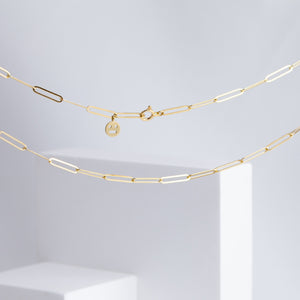 Smiley paper clip chain necklace