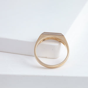 Smoky quartz signet ring