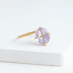 Fall in drop milky amethyst ring