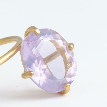 Fall in drop milky amethyst ring
