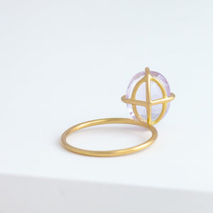 Fall in drop milky amethyst ring