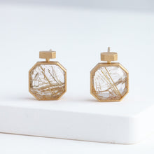 Load image into Gallery viewer, Bottle rutilated quartz earrings

