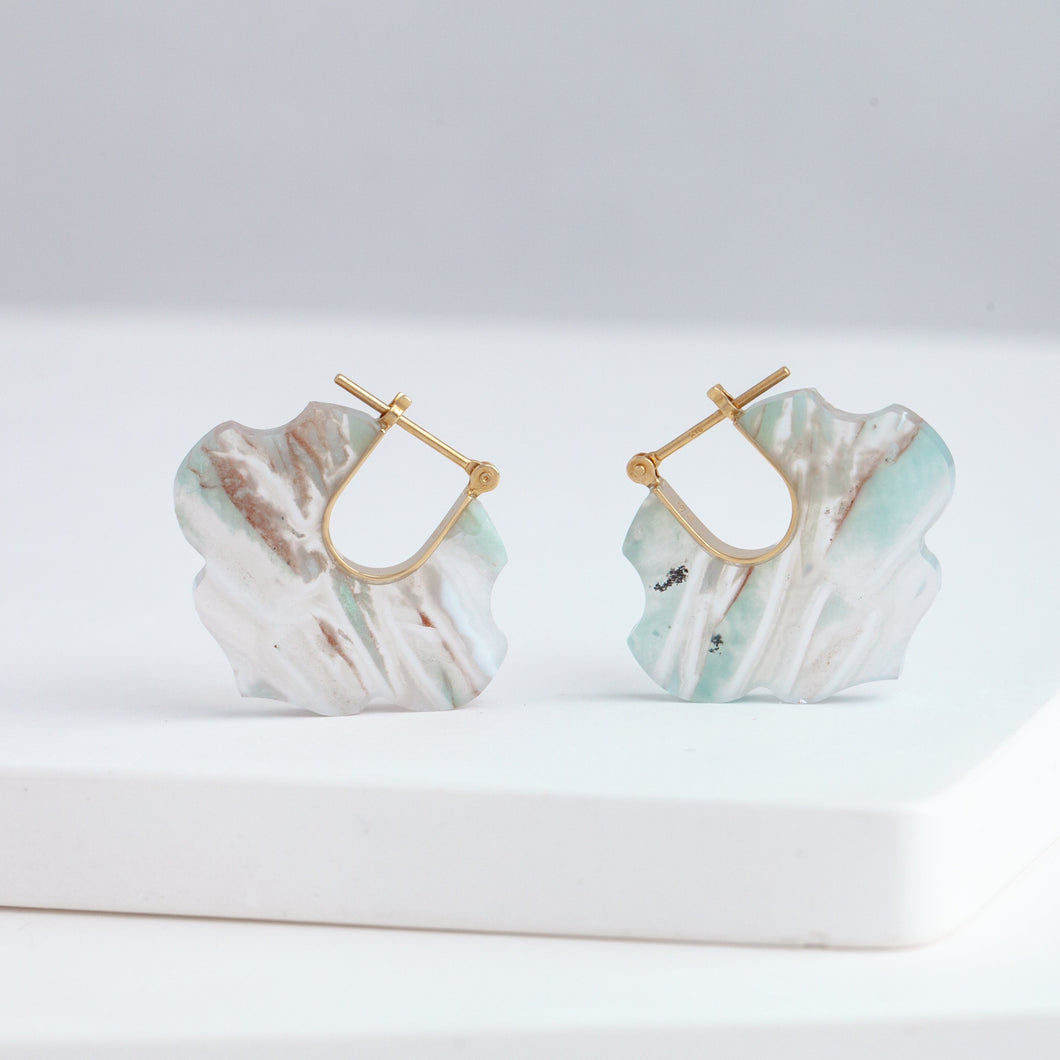 Crest aquaprase Damask earrings - limited edition