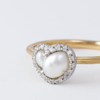 Tulle south sea pearl diamond ring B