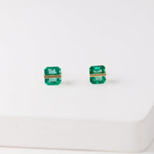 Load image into Gallery viewer, Band emerald studs (No. 2974)
