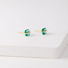 Load image into Gallery viewer, Band emerald studs (No. 2974)
