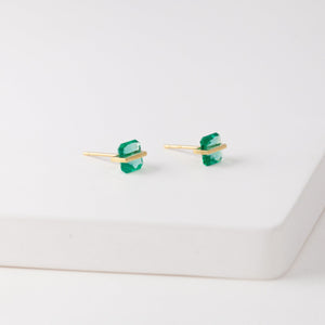 Band emerald studs (No. 2974)