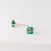 Load image into Gallery viewer, Band emerald studs (No. 2974)
