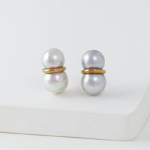 Load image into Gallery viewer, Large twin pearl earrings

