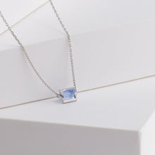 Load image into Gallery viewer, Band one-of-a-kind platinum pear sapphire necklace
