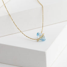 Load image into Gallery viewer, Band one-of-a-kind oval aquamarine necklace
