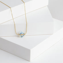 Load image into Gallery viewer, Band one-of-a-kind square aquamarine necklace
