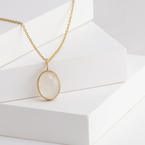 Picture frame moonstone necklace